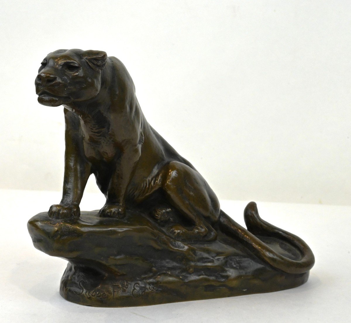 Clovis-edmond Masson - Panther In Hunt - France Late 19th Century